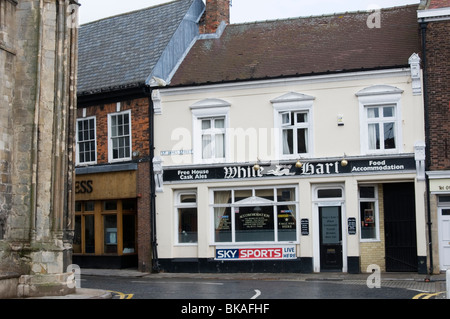 Le White Hart pub, St James Street, King's Lynn, Norfolk, Angleterre Banque D'Images