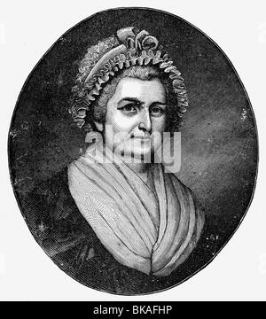 Washington, Martha Custis, 2.6.1731 - 22.5.1802, première dame des États-Unis 30.4.1789 - 4.3.1797, portrait, gravure de bois, XIXe siècle, Banque D'Images