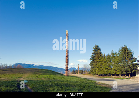 Totem au Musée de Anthropolgy sur le campus de l'Université University of British Columbia British Columbia Canada Banque D'Images