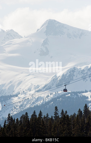 En gondole à Whistler Mountain Resort lieu des Jeux Olympiques d'hiver de 2010 Banque D'Images