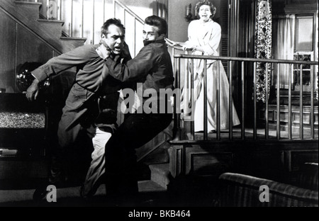 REBEL WITHOUT A CAUSE (1955), JIM BACKUS, JAMES DEAN, ANN DORAN LUTTE RWC 012P Banque D'Images