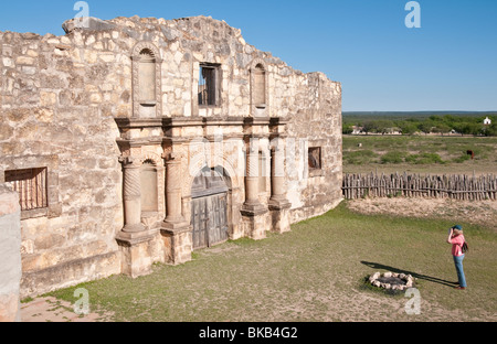 Texas Hill Country,, Brackettville, Alamo Village, l'emplacement de film depuis 1951, Alamo Réplique de l'Église Banque D'Images