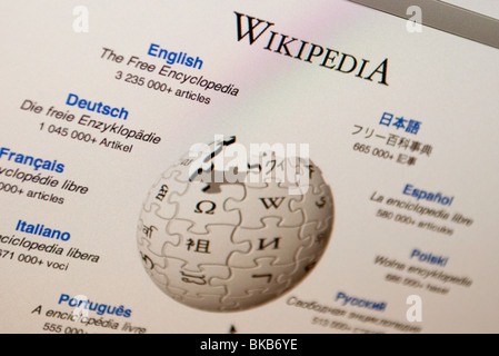 Site web wikipedia Banque D'Images