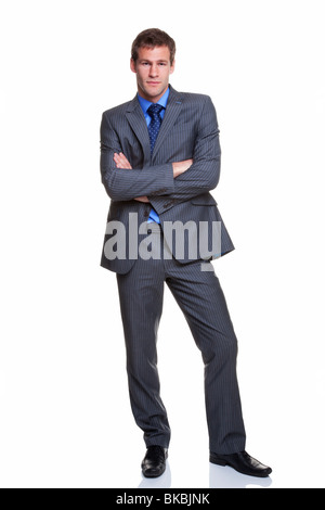 Handsome businessman portrait isolé sur fond blanc Banque D'Images