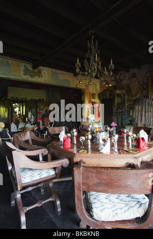 Dans la salle à manger de l'hôtel, la folie d'Helga, Kandy, Sri Lanka Banque D'Images