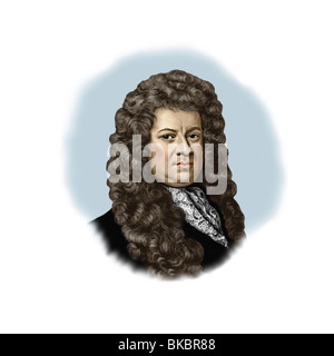 Samuel Pepys 1633 Anglais 1703 Vignette d'une Diariste gravure moderne Banque D'Images