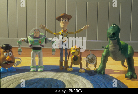 TOY STORY (1995) M. animés, TÊTE DE BUZZ L'éclair, Woody, SLINKY DOG, REX TYSY 105 DISNEY CRÉDIT Banque D'Images