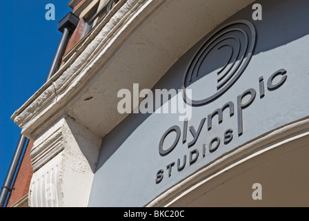 Nom et logo d'olympic studios, dans Barnes le sud-ouest de Londres, en Angleterre, un studio d'enregistrement de 1960 à 2009 Banque D'Images