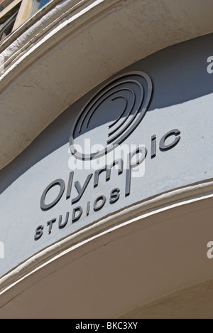 Nom et logo d'olympic studios, dans Barnes le sud-ouest de Londres, en Angleterre, un studio d'enregistrement de 1960 à 2009 Banque D'Images