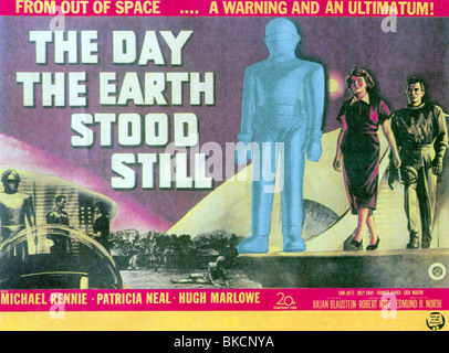 Le JOUR OÙ LA TERRE S'ARRÊTA (1951), l'AFFICHE DE ROBERT WISE (DIR) DEST 000CP Banque D'Images