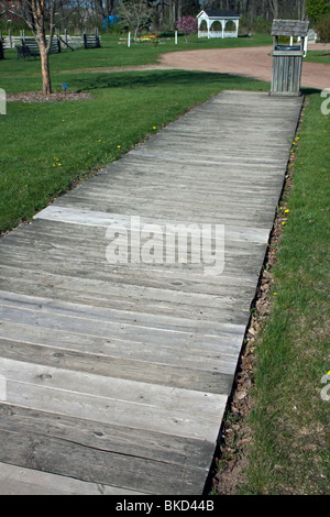 Trottoir en bois Village Historique ca 1888 Michigan USA, Corunna par Dembinsky Assoc Photo Banque D'Images