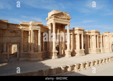 Théâtre dans les ruines de la Palmyre Tadmor, site archéologique, la Syrie, l'Asie Banque D'Images