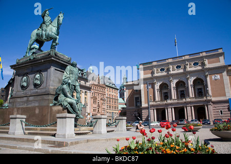 Gustav II Adolf Statue par Pierre Hubert 1796 LÁrchevêque Ville Stockholm Suède Banque D'Images