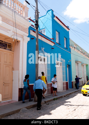 Street dans le vieux centre-ville historique coloniale de Trinidad, Cuba Banque D'Images