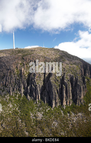 Tuyaux d'orgue, Mt Wellington (1271m), Hobart, Tasmanie, Australie - vue aérienne Banque D'Images