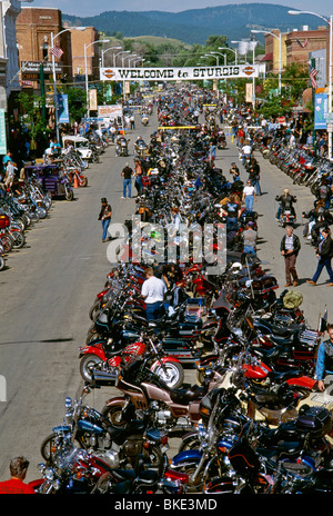 Sturgis Motorcycle Rally, Dakota du Sud, USA, vintage des années 1990 Banque D'Images