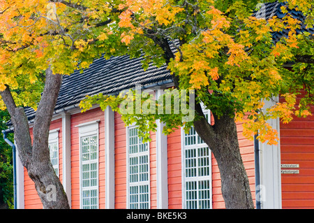 Maison en bois dans la vieille ville de Porvoo, Finlande Banque D'Images