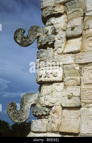 Temple des Guerriers, Chichen Itza, au Mexique. Banque D'Images
