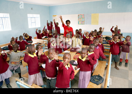 Les écoliers à Loldia Kenya école Banque D'Images