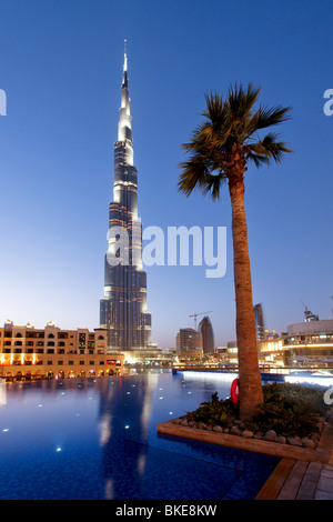 Burj Khalifa, plus haut gratte ciel du monde, 828 mètres, le Burj Dubai, Dubai Emirats Arabes Unis Banque D'Images