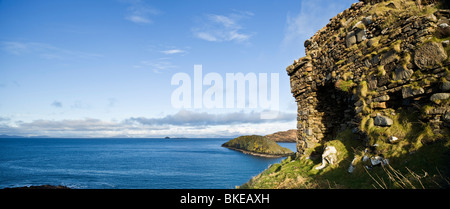 Ruines du château de Duntulm, Isle of Skye, Scotland Banque D'Images