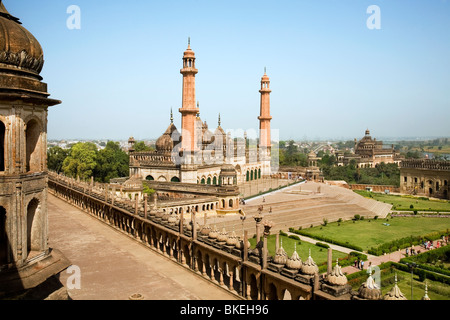 L'intérieur de la mosquée Asfi-bara Imambara complexe, Lucknow, Uttar Pradesh, Inde Banque D'Images