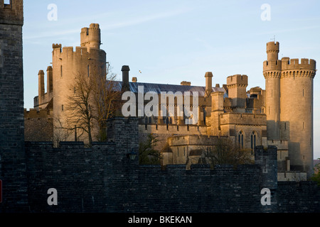 Arundel Castle en lumière du soir Banque D'Images