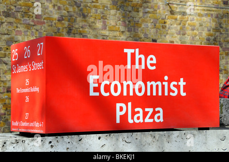 Inscrivez-vous pour l'Economist Plaza accueil des bureaux du journal The Economist hebdomadaire Banque D'Images