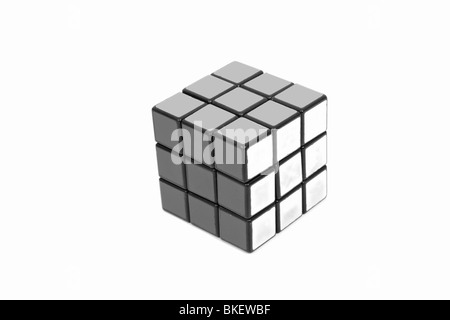 Cube tournant gris Banque D'Images