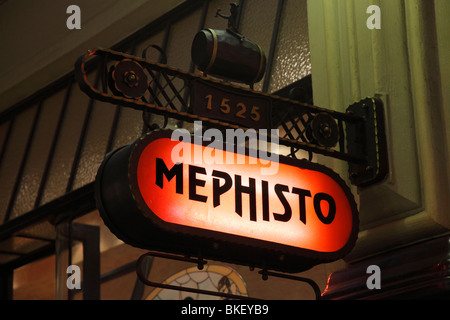 Mephisto Bar la partie la plus récente du restaurant historique Auerbach's Keller à Leipzig, Allemagne ; Goethe était l'invité ici. Banque D'Images