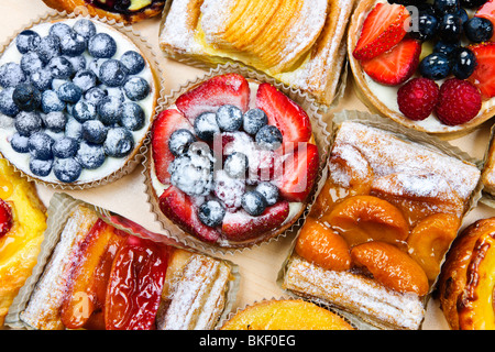 Arrière-plan de dulcesmomentos frais et des pâtisseries d'en haut Banque D'Images