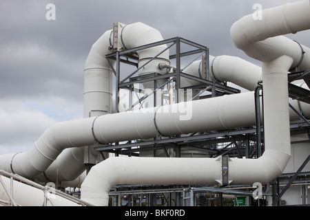 L'usine de traitement des eaux usées de Daveyhulme à Manchester utilise biogaz provenant des déchets humains pour alimenter l'usine. Banque D'Images