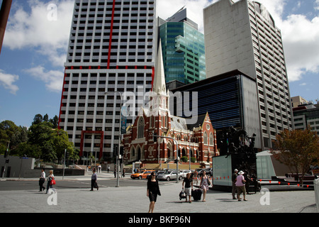 King George Square et rue Albert Eglise unie à Brisbane, Queensland, Australie Banque D'Images