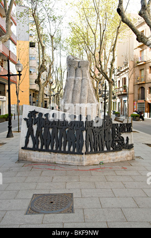 La Rambla de Barcelone Espagne dans pobleneu près du quartier des affaires Banque D'Images