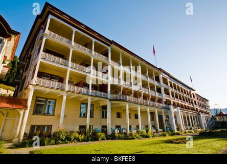 Berghotel Schatzalp au-dessus de Davos, Grisons, Suisse, un cas probable d'inspiration pour le roman de Thomas Mann, "La Montagne magique" Banque D'Images