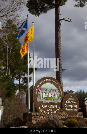 L'entrée de Speyside Heather Centre, Boat of Garten près d'Aviemore dans le Parc National de Cairngorms - une attraction touristique à Banque D'Images