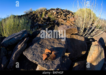 Blettes poterie Pueblo sur les murs de La Plata, Agua Fria National Monument, Arizona Banque D'Images