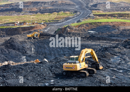 Le Glentaggart dans la mine de charbon à ciel ouvert de Lanarkshire, Écosse, Royaume-Uni. Banque D'Images