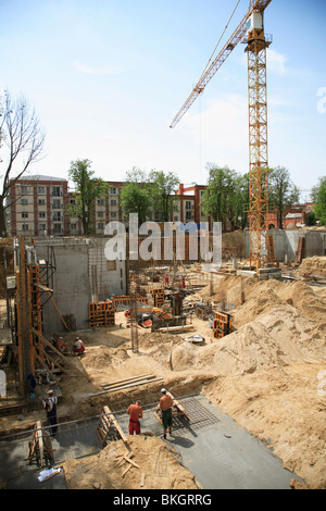 Un site de construction, Poznan, Pologne Banque D'Images