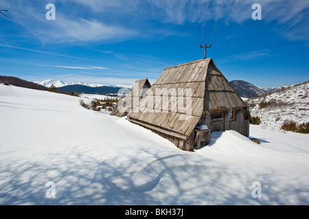 Le Durmitor, hiver, Mountain House, Monténégro Banque D'Images