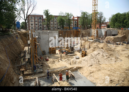 Un site de construction, Poznan, Pologne Banque D'Images