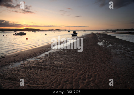 Vu de l'estuaire Exe Shelly beach, Exmouth, Devon, England, UK Banque D'Images