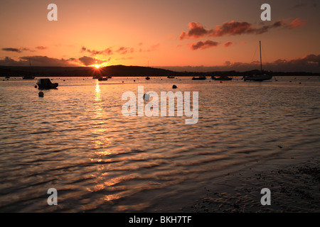 Vu de l'estuaire Exe Shelly beach, Exmouth, Devon, England, UK Banque D'Images