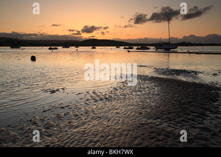 Vu de l'estuaire Exe Shelly beach, Exmouth, Devon, England, UK Banque D'Images