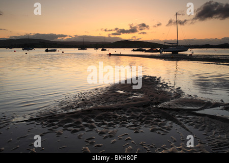 Vu de l'estuaire Exe Shelly beach, Exmouth, Devon, England, UK Banque D'Images