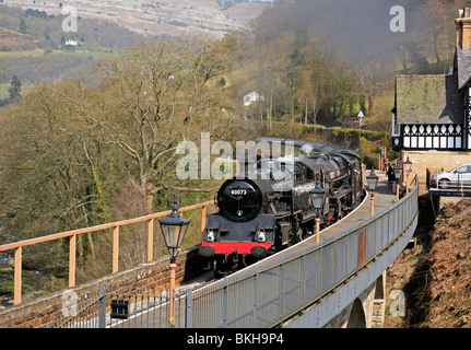 Deux moteurs à vapeur Station Berwyn Llangollen North Wales UK Royaume-Uni UE Union Européenne Europe Banque D'Images