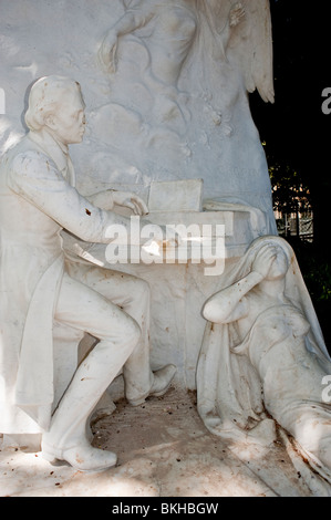 Statue de Frédéric Chopin dans 'Parc Monceau parc', 'Public Art" Paris France Banque D'Images