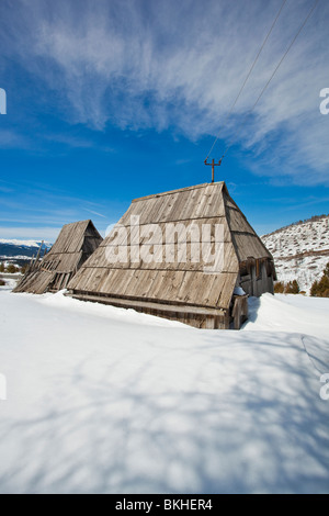 Le Durmitor, hiver, Mountain House, Monténégro Banque D'Images