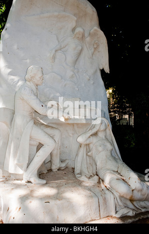 Statue de Frédéric Chopin dans 'Parc Monceau parc', 'Public Art" Paris France Banque D'Images