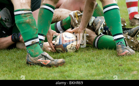 Rugby Club. Tenbury Wells v Claverdon dans les Midlands de l'Ouest (5) Sud ouest ligue. Banque D'Images